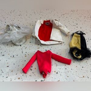 VTG Barbie Clothes Lot Tagged © Mattel Tulle Tutu, Dress, Red Bodysuit & Jacket
